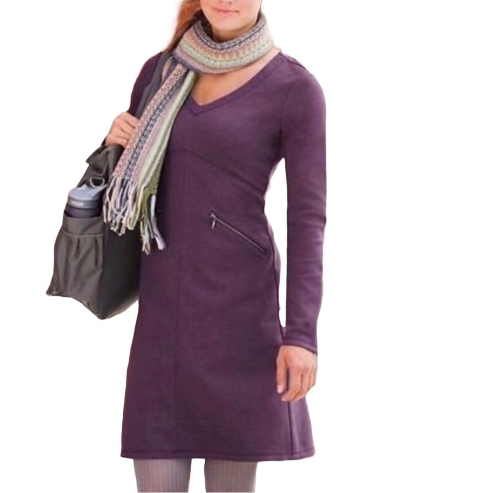 Athleta Plum Pointe‎ Celebration Long Sleeve Dress S